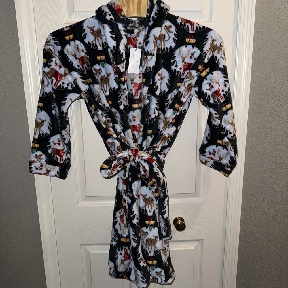 Vera Bradley Holiday Fleece Robe L/XL Merry Mischief‎ Ornaments Christmas New